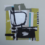 Spork, collage on board, 33 x 33cm