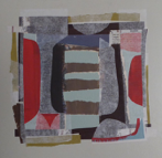 Miles,  collage on board, 23 x 23cm