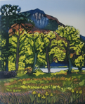 Falcon Crag, linoprint, 42x35cm