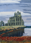 Whitby Abbey linoprint 38x28cm